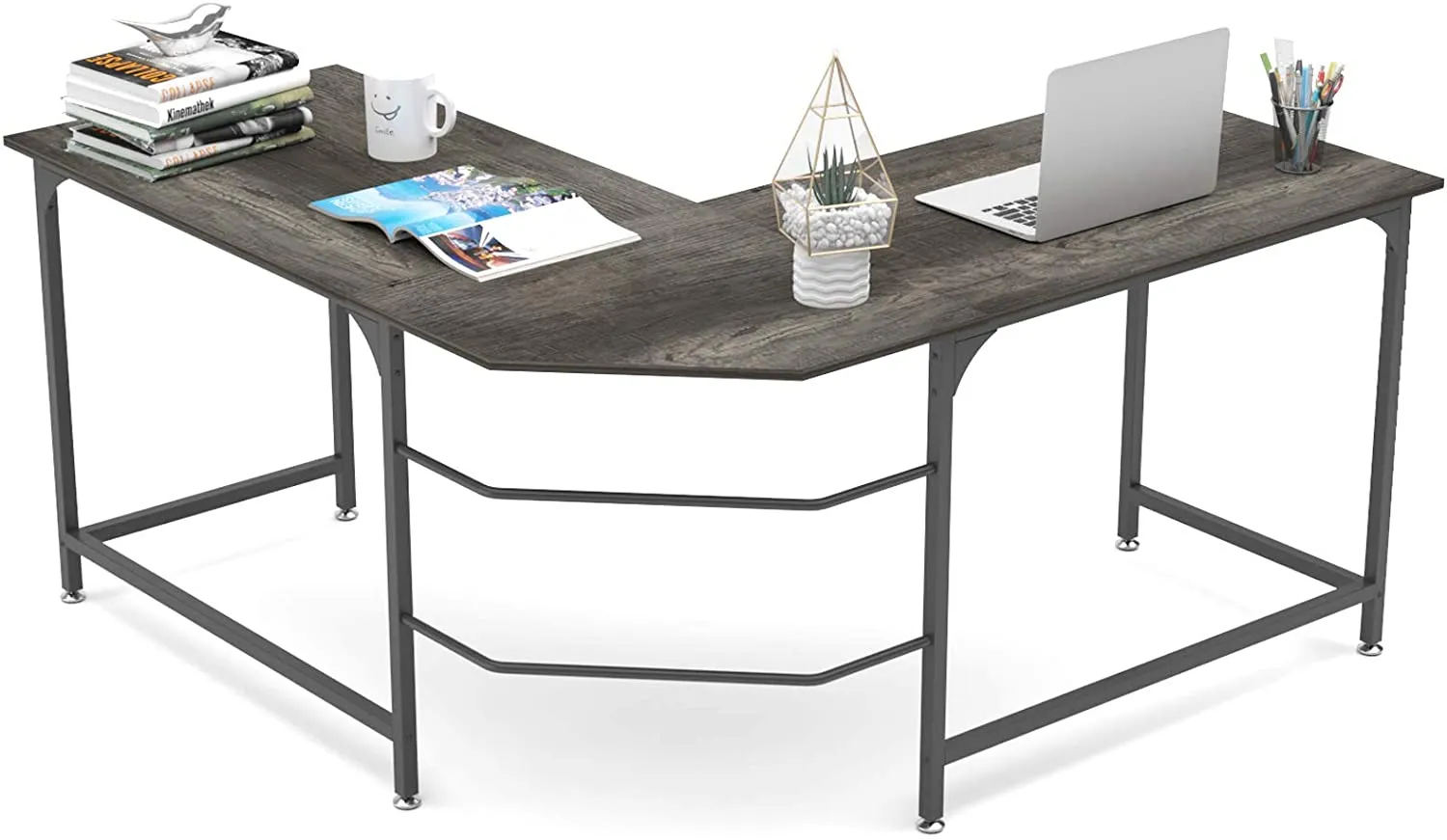 A beautiful and large L shaped corner desk can be a perfect workstation for your home office.