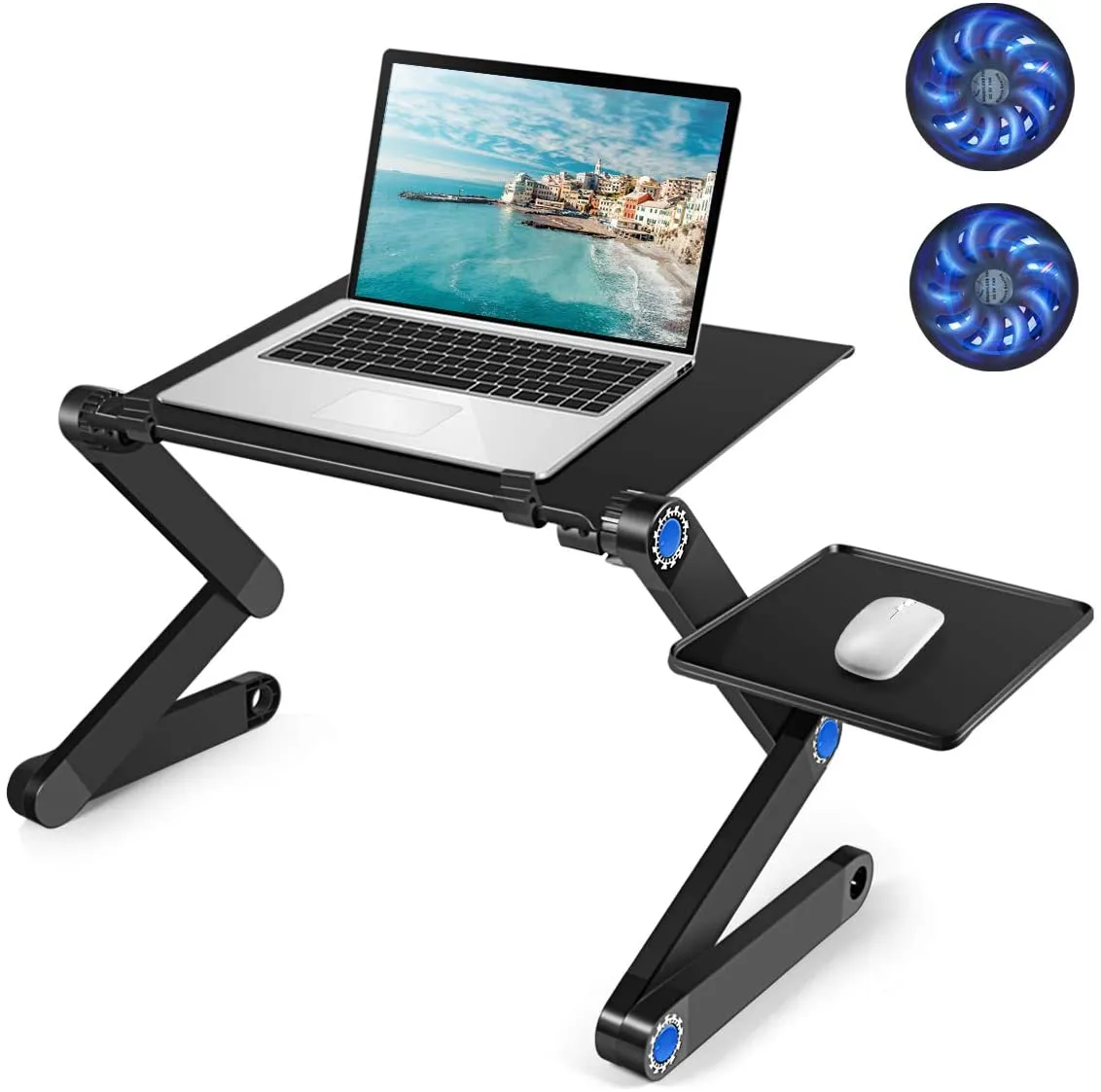 Adjustable and portable laptop stand.