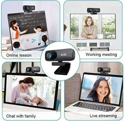 Webcam with Microphone with Automatic Face Beauty Feature 4K HD Streaming USB Computer Webcam
